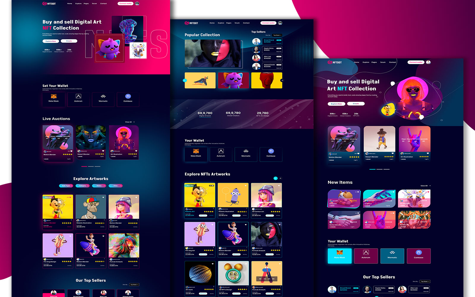 NFTDOT – Szablon HTML NFT Marketplace