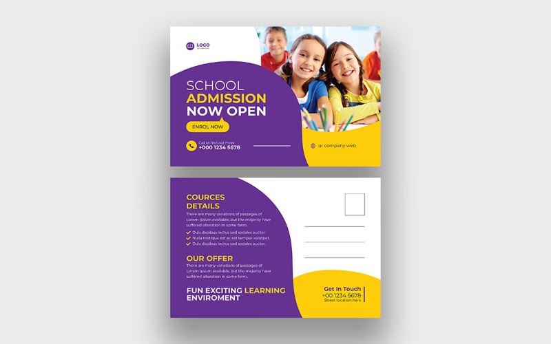 School admission postcard Design Corporate Identity