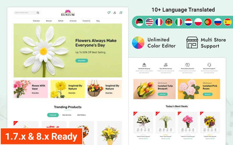 Sunium - Gifts, Flowers and Decor Prestashop Responsive Theme PrestaShop Theme