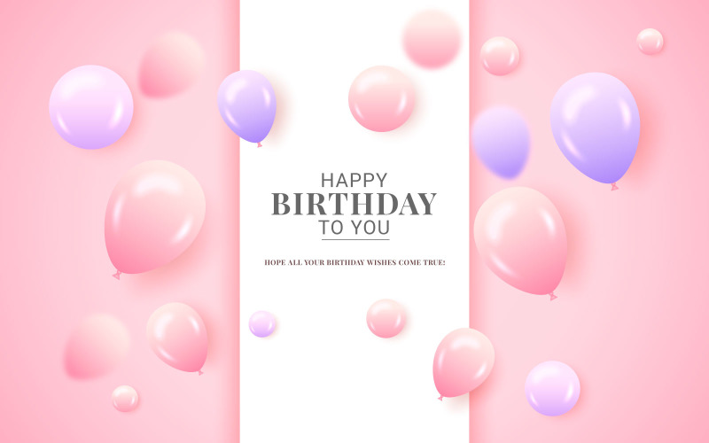 Birthday congratulations banner design with Colorful balloon birthday background Illustration