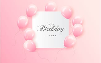 Birthday congratulations banner design with Colorful balloons