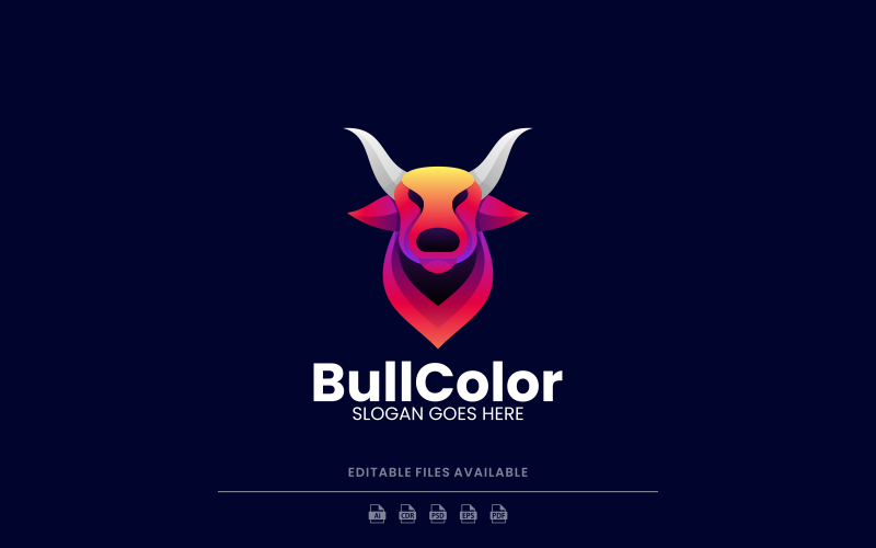 Bull Color Gradient Logo Design Logo Template