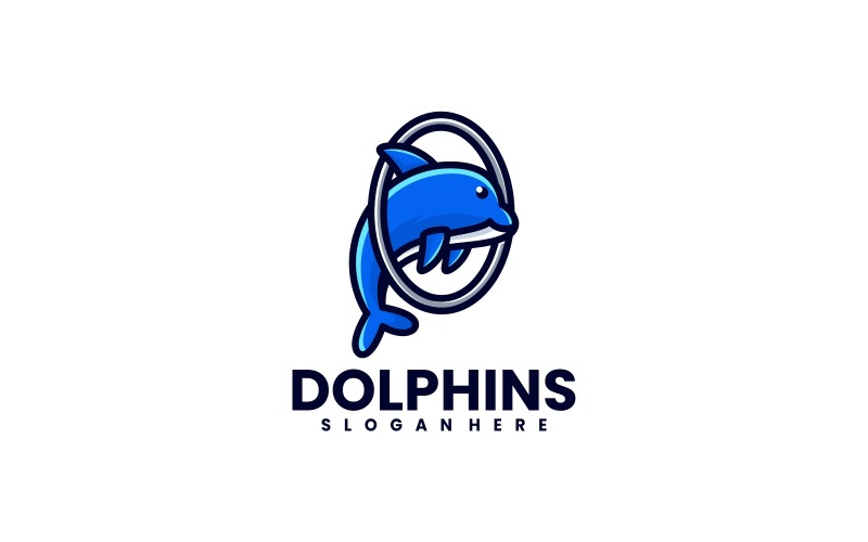 Dolphin Simple Mascot Logo Design Logo Template