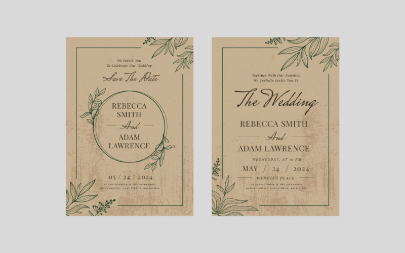 Floral Wedding Invitation Corporate Identity