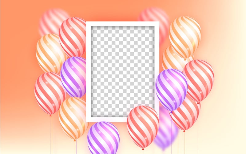 Happy birthday congratulations banner design with Colorful balloon design birthday background Illustration