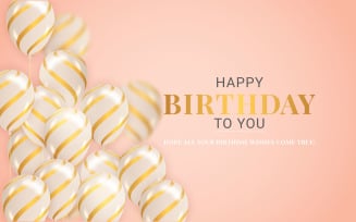Happy birthday congratulations banner design with Colorful balloons birthday background design