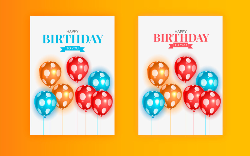 Happy birthday congratulations banner design with Colorful balloons birthday background style Illustration