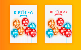 Happy birthday congratulations banner design with Colorful balloons birthday background style