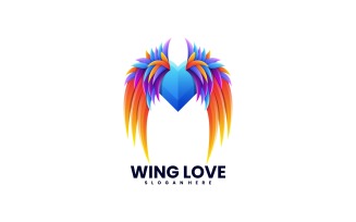 Wings Love Gradient Colorful Logo