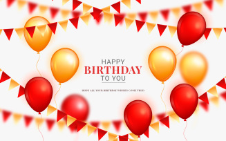 Birthday congratulations template design with balloon birthday background concept