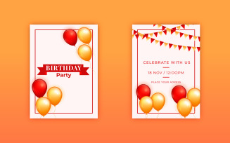Birthday congratulations template design with balloon birthday background concepts
