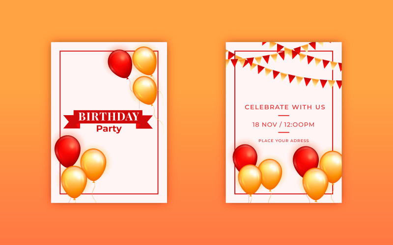 Birthday congratulations template design with balloon birthday background concepts Illustration