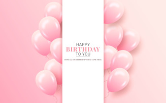 Birthday congratulations template design with balloon birthday background style