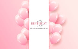 Birthday congratulations template design with balloon birthday background style