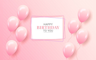 Birthday congratulations template design with balloon birthday background