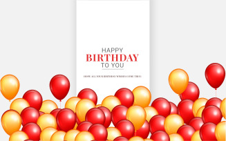 Birthday congratulations template design with Colorful balloon birthday background design