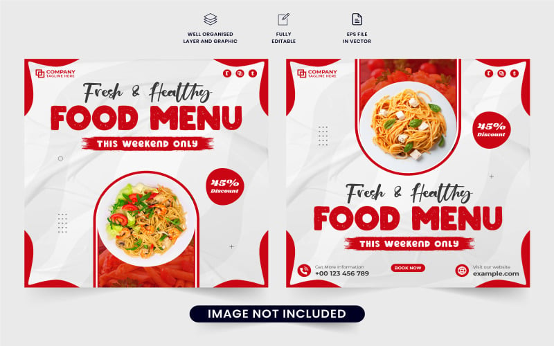 Culinary business promotion template vector design Social Media