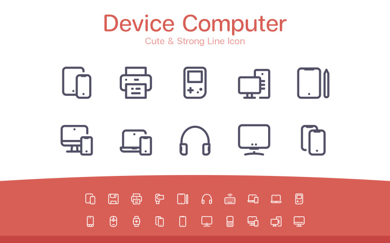 Device & computer Line icon Icon Set