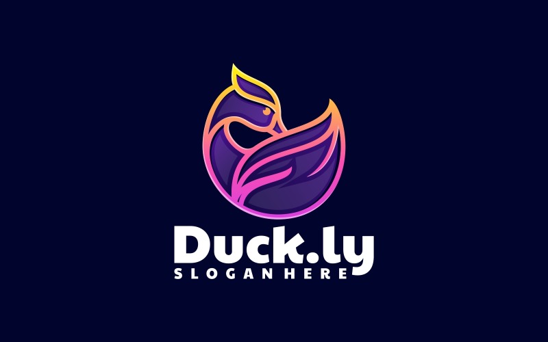 Duck Line Art Logo Style 4 Logo Template