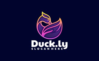 Duck Line Art Logo Style 4