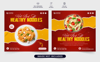 Food menu web banner template vector