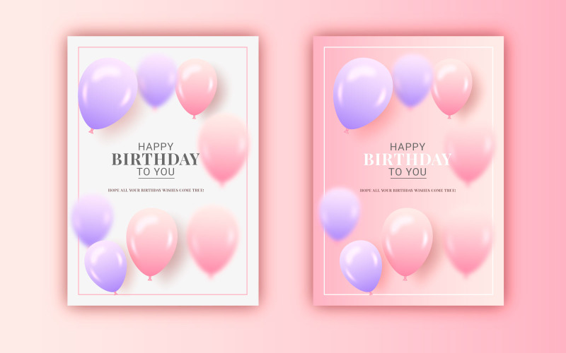 Happy Birthday congratulations template design with Colorful balloon Illustration