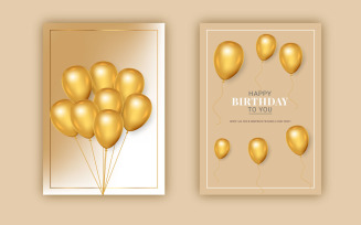 Happy Birthday congratulations template with Colorful balloon