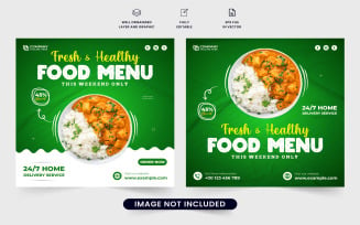 Healthy food menu poster design vector