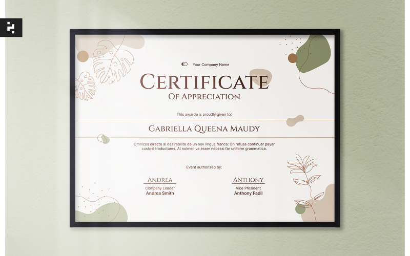 Boho Aesthetic Certificate Certificate Template