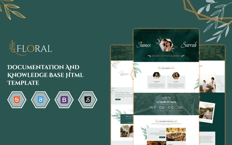 Floral - Responsive HTML Wedding Template Website Template