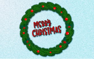 Merry Christmas Wreath Vector Template Editable For Decoration And Can Be Used For Anything