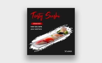 Sushi restaurant food social media post