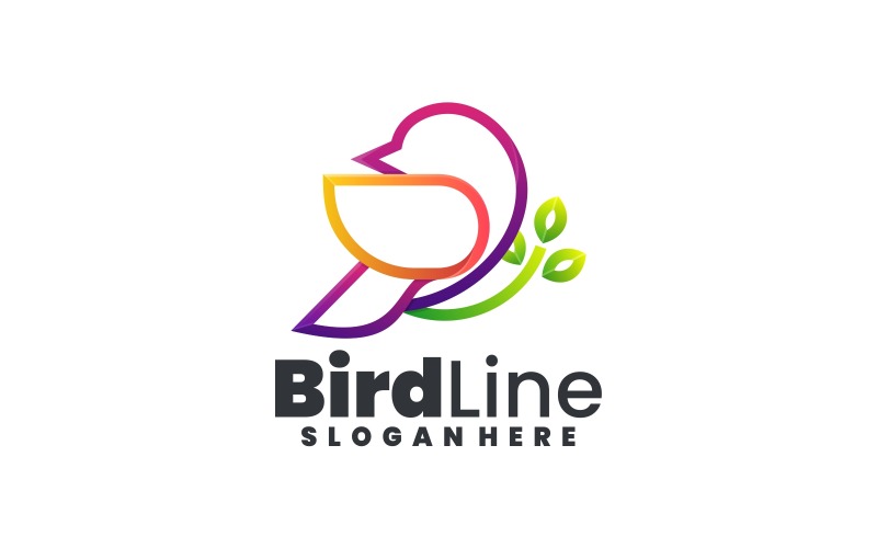 Bird Line Art Gradient Logo Vol.4 Logo Template
