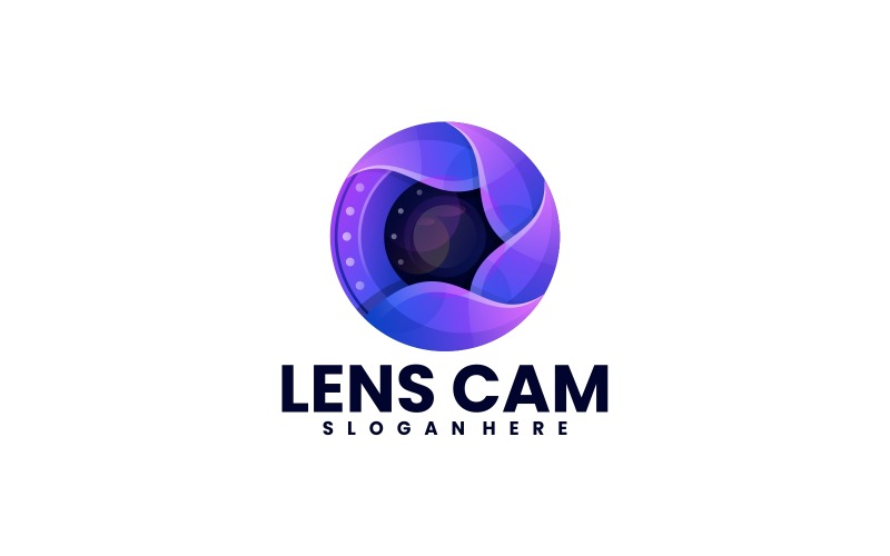 Lens Camera Gradient Logo Logo Template