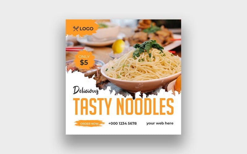 Noodle food facebook post template Social Media