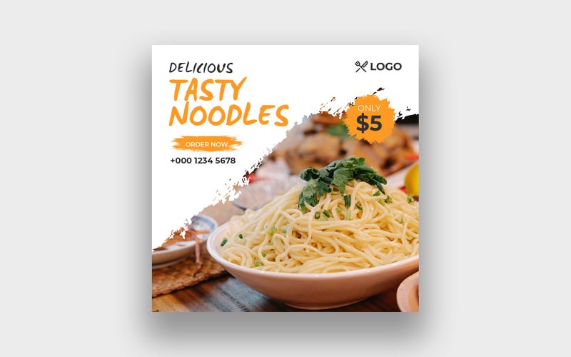 Noodle food instagram post template Social Media