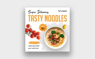 Noodle food menu social media post template
