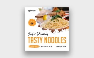 Noodle food menu social media template