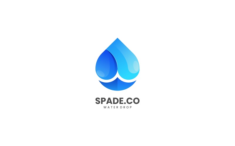 Spade Water Gradient Logo Logo Template