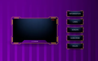Twitch live stream overlay package including facecam overlay, offline, starting soon, twitch panel