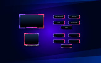 Twitch live stream overlay package including facecam overlay