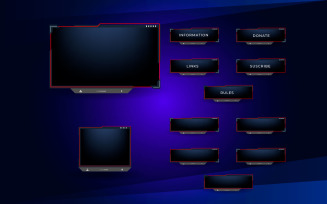 Twitch stream overlay package including facecam overlay