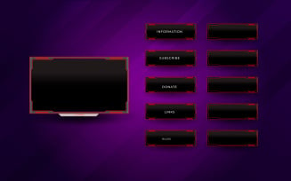 Twitch stream overlay package including facecam overlays