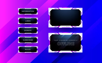 Live Streaming screen panel overlay design template theme. design