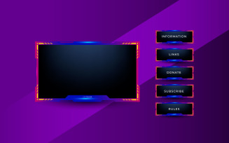 Live Streaming screen panel overlay design template theme. Live video