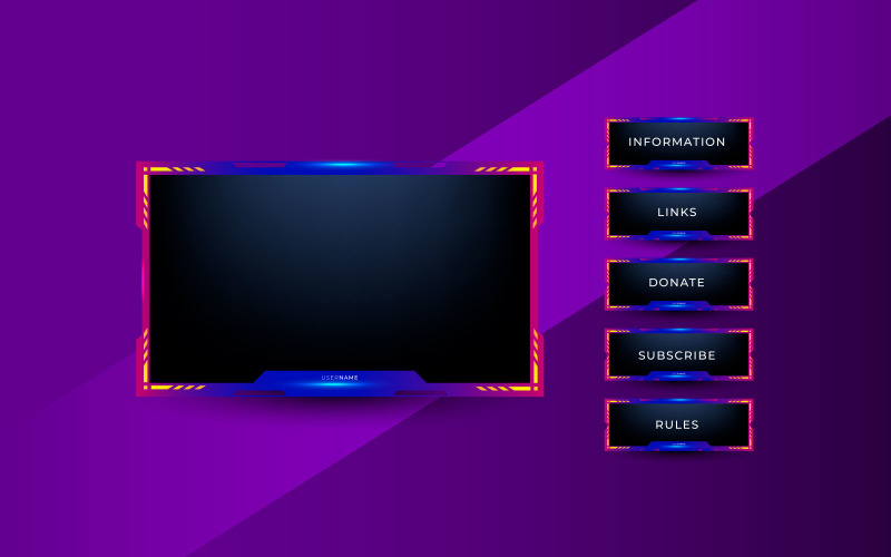 Live Streaming screen panel overlay design template theme. Live video Illustration