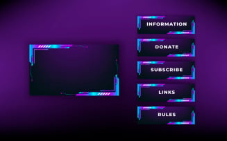Live Streaming screen panel overlay design template theme