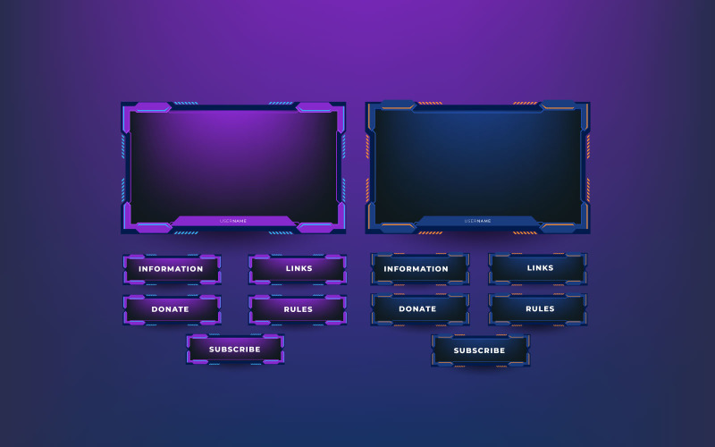 Streaming screen live panel overlay design template theme. Live video, online stream Illustration