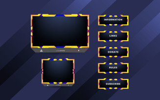 Streaming screen panel overlay design template theme. Live video concept