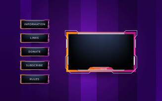 Streaming screen panel overlay design template theme. Live videos